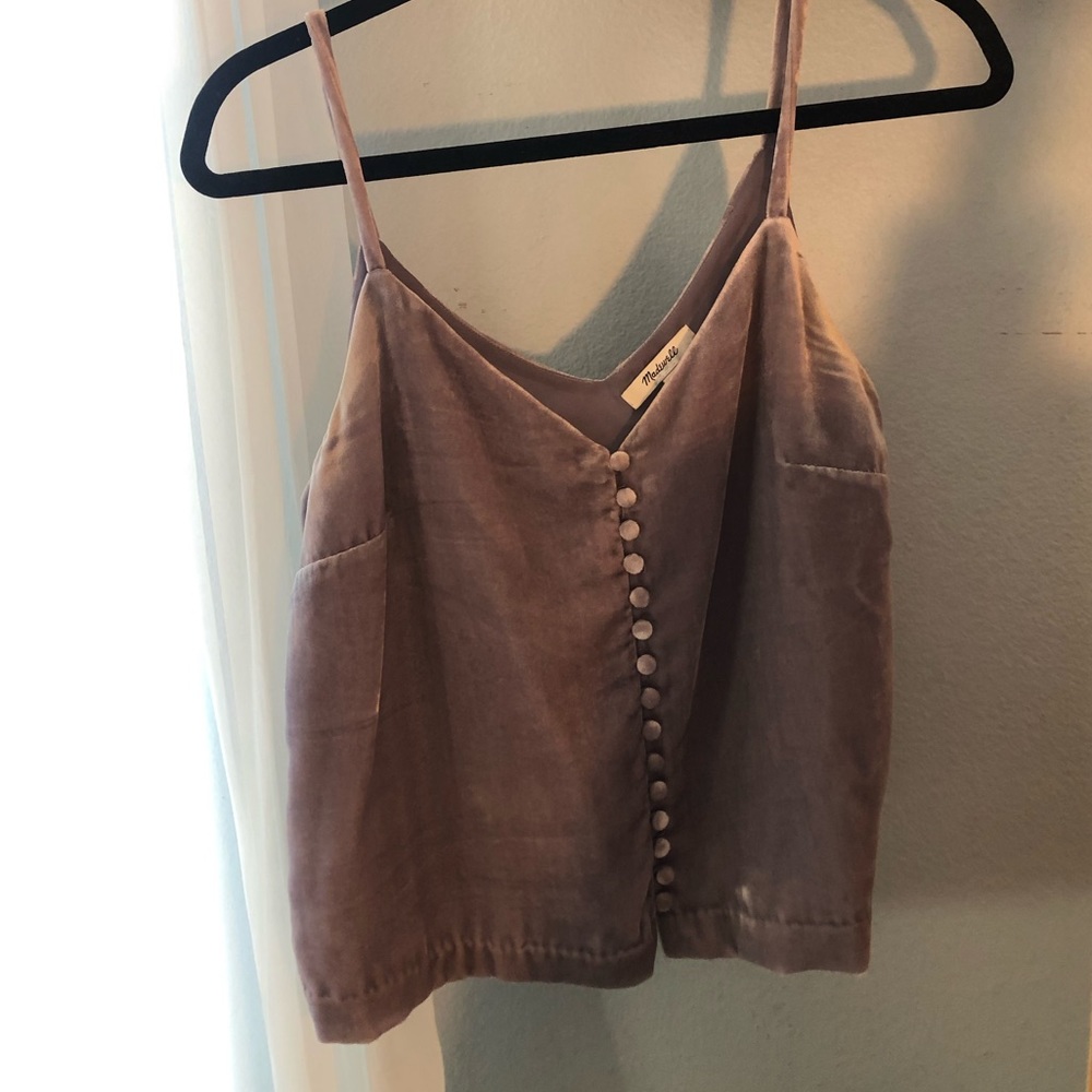 Madewell violet velvet top